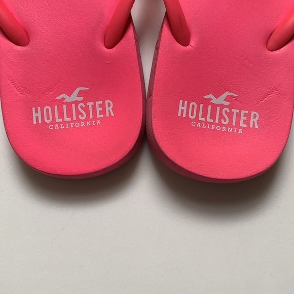 Hollister Co Hot Pink Rubber Flip Flops Women’s Size 7/8 - Picture 4 of 6